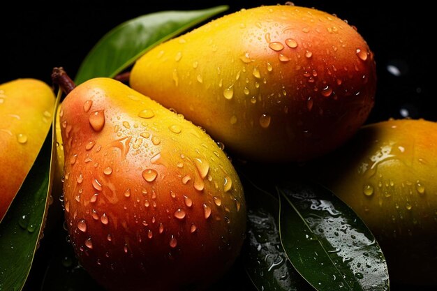 CloseUp mango z kropelami wody Fotografia mango