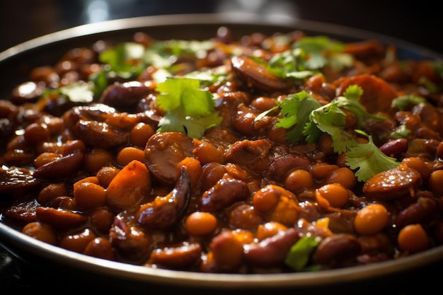 Zdjęcie closeup spicy chole delight best fast food chole bhature picture photography