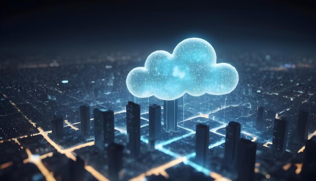 Cloud Computing Concept Smart City Bezprzewodowa komunikacja internetowa Transfer danych