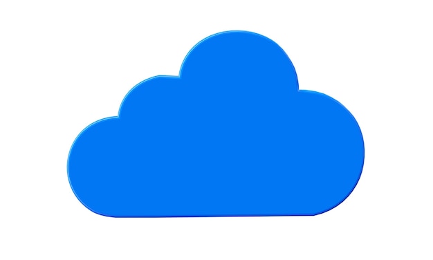 Cloud Computing Symbol na białym tle. renderowanie 3D