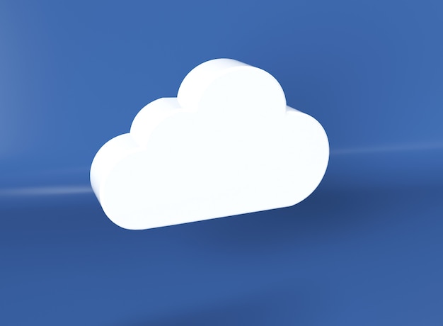 Cloud Computing Symbol Na Białym Tle. Renderowanie 3d