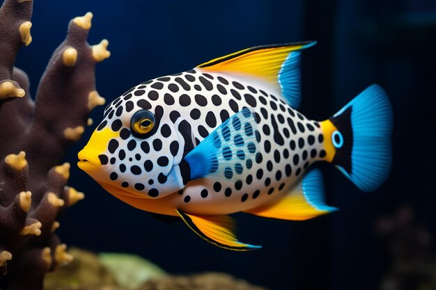 Clown triggerfish w akwarium