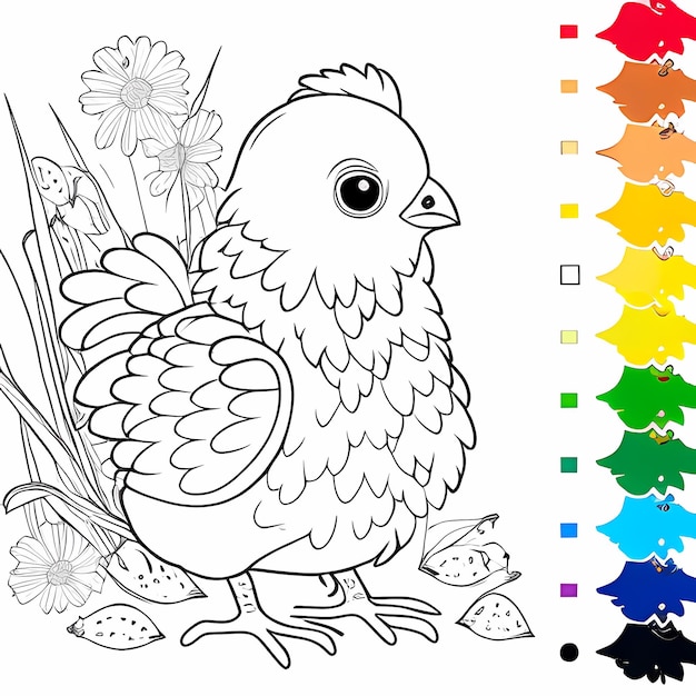 Clucky Color Quest Kurczak Koloruj według numerów dla małych dzieci