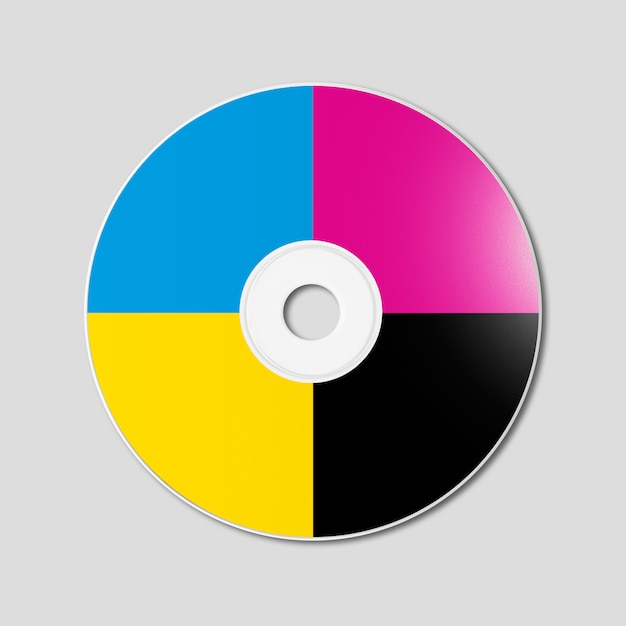 Cmyk Cd - Dvd Na Szarej Powierzchni