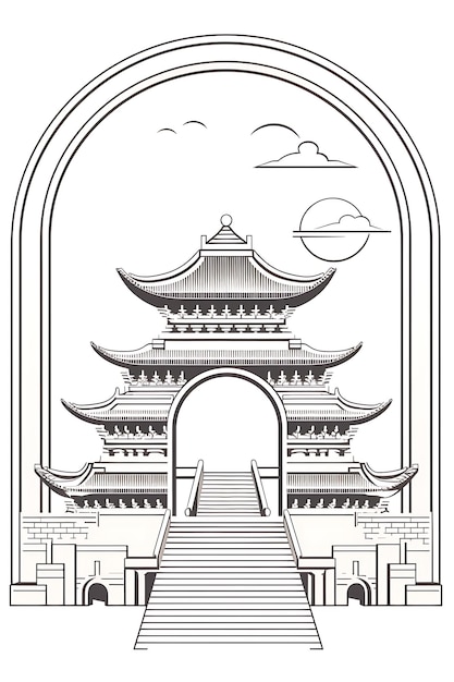 Zdjęcie cnc laser cut moon gate ramy prezentujące okrągłą bramę księżycową traditiona tatuaż płaski zarys