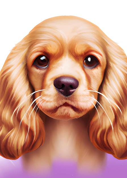 Cocker Spaniel Kreskówka Akwarela Grafika Ai Wygenerowane Ilustracja