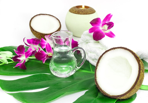 Coconut Natural Spa składniki zdjęcia stock