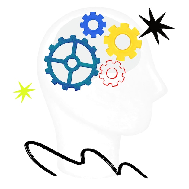 Cogwheel mózg png biznes remix przejrzyste tło