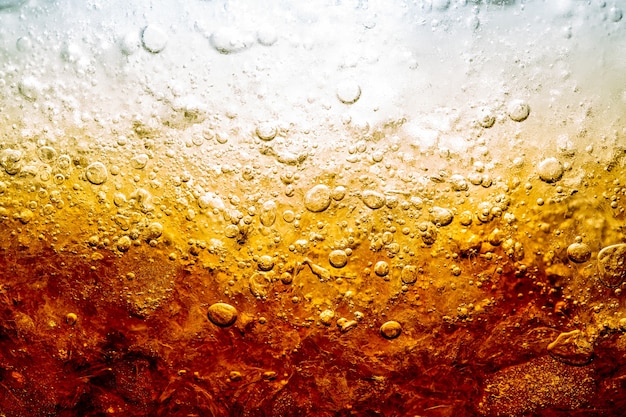 Cola z lodem Jedzenie w tle Cola zbliżenie element projektu Pęcherzyki piwa macroIce