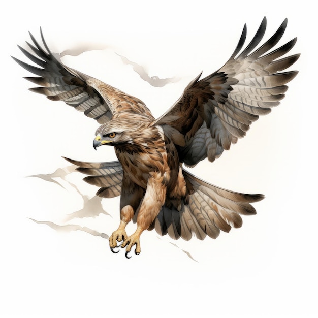 Comic Book Style Hawk In Flight Zdjęcie autorstwa Travisa Charesta