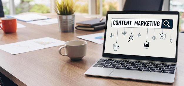 Zdjęcie content marketing dla modnego biznesu internetowego i e-commerce