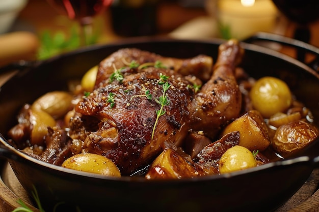 Zdjęcie coq au vin - kulinarne arcydzieło