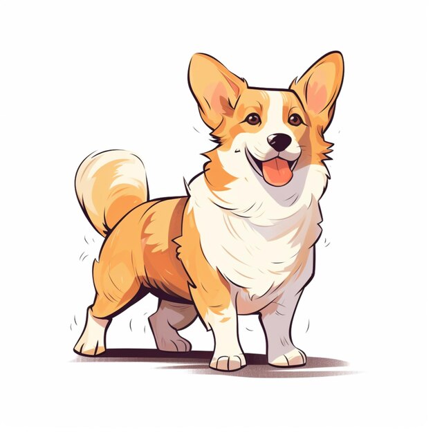 Corgi pet clip art w stylu kreskówki