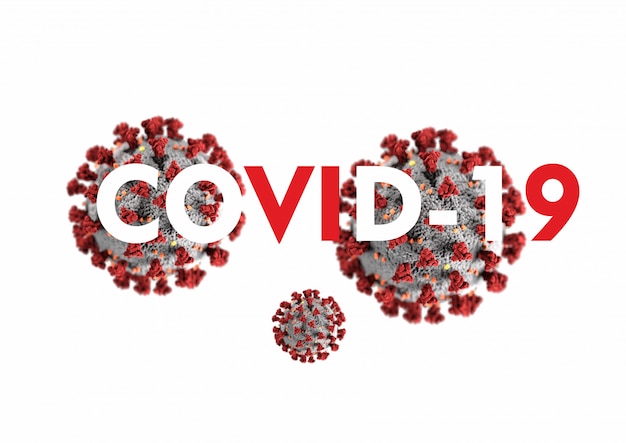 Coronavirus tekst na białym tle