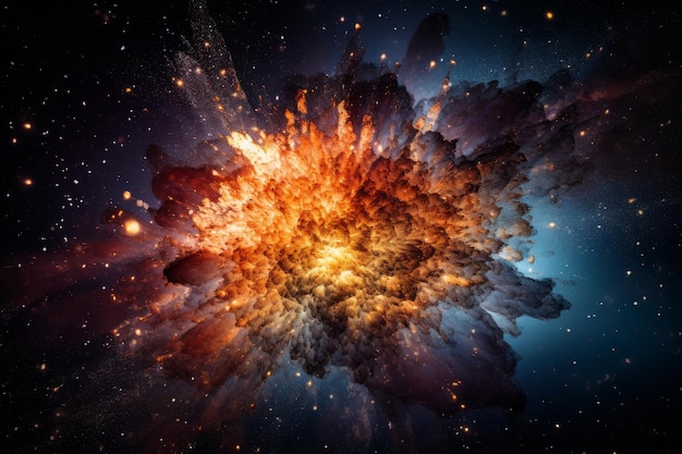 Cosmic Phenomenon Supernova Explosion lub Massive Asteroid Impact Generative AI