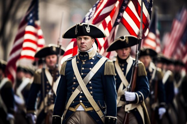 Zdjęcie cosplay i parada patriotyczna w dzień niepodległości