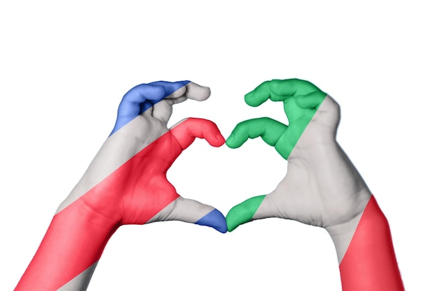 Costa Rica Włochy Serce Gestem dłoni tworząc serce