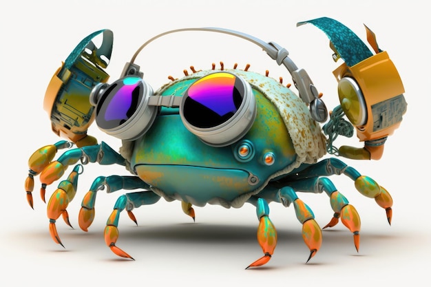 Crab Full Shot Punk Kolorowe Chromies Generacyjna sztuczna inteligencja