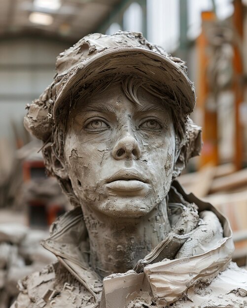 Zdjęcie creating a veterans memorial sculpture installed background