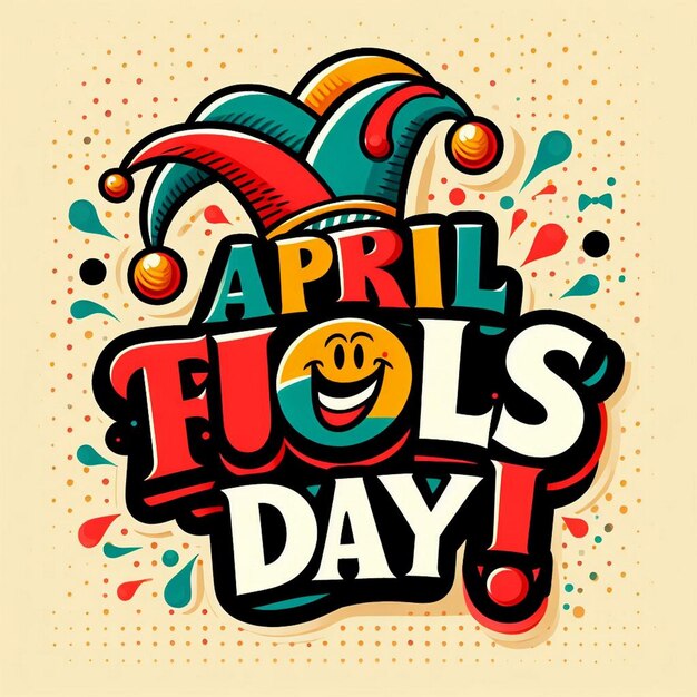 Zdjęcie creative happy april fools day ilustracja clipart dzień głupców kwietnia