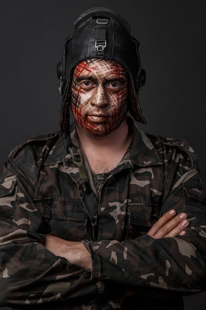 Creative i śmieszne Wojskowy Style Camouflage na Tankman Face