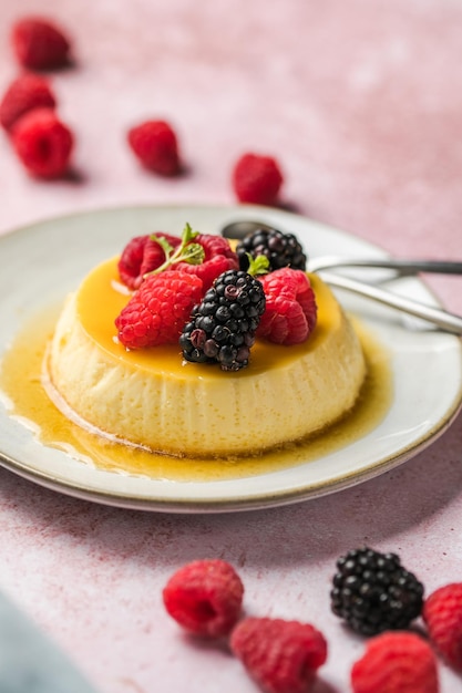 Creme caramel flan lub pudding karmelowy to deser budyniowy