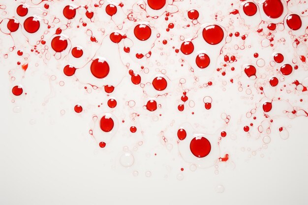 Crimson Ripples Badanie abstrakcyjnych czerwonych kropel na białym płótnie AR 32
