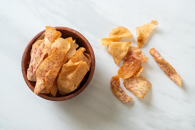 Crispy Taro Chips - smażone lub pieczone w plasterkach taro