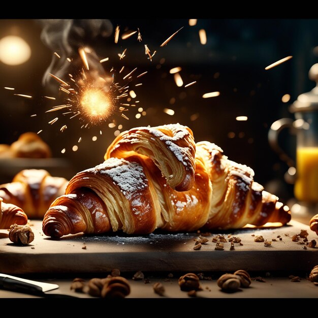 Croissant francuski to masłowe płatkowe ciasto viennoiserie zainspirowane kształtem austriackiego kipfa