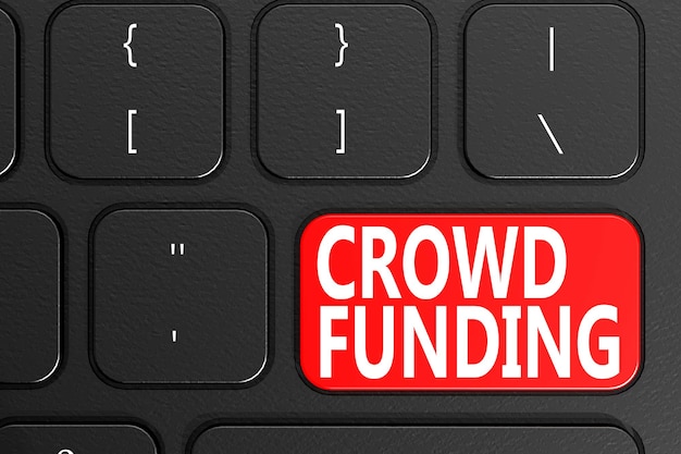 Crowd Funding na czarnej klawiaturze