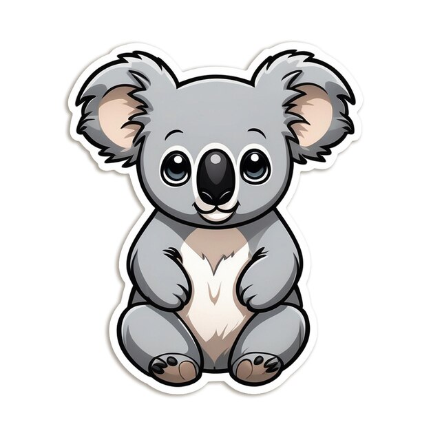 Zdjęcie cuddly koala cutie sticker uroczy koala z słodkim wyrazem twarzy uroczy dodatek do personalizacji urządzeń notatniki i otoczenie z uroczym australijskim charakterem generatywny ai