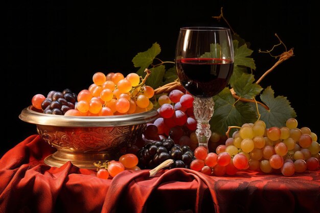 Zdjęcie cudowna mieszanka wina i owoców w zbliżeniu ar 32