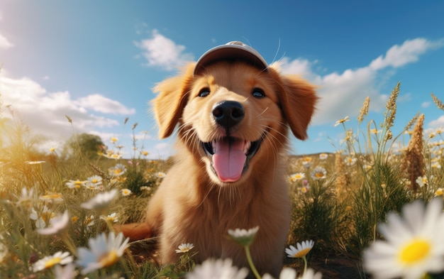 Cudowna, urocza animacja ożywia uroczego i zabawnego szczeniaka golden retrievera.