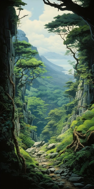 Cudowne zielone tapety leśne z wyjątkową ścieżką górską