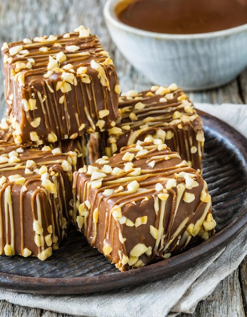 Cukierki karmelowe w misce Narodowy Dzień Cukierków