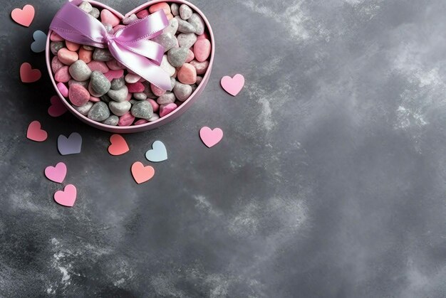 Cukierki w kształcie serca na stole cukierki w postaci serca cukierki W kształcie serca