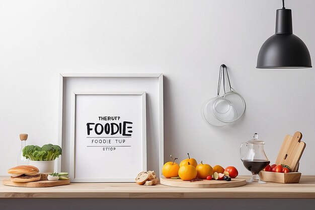 Zdjęcie culinary tour foodie stops signage mockup z pustą białą pustą przestrzenią do umieszczenia projektu