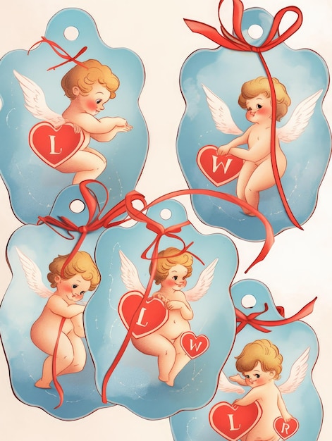 Cupid tags w niebieskim