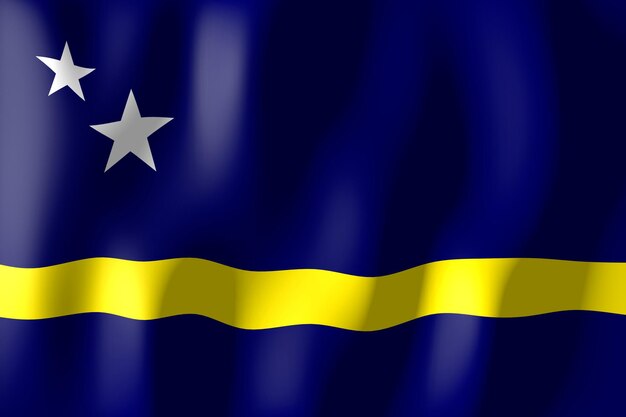 Curacao pomarszczona flaga kraju