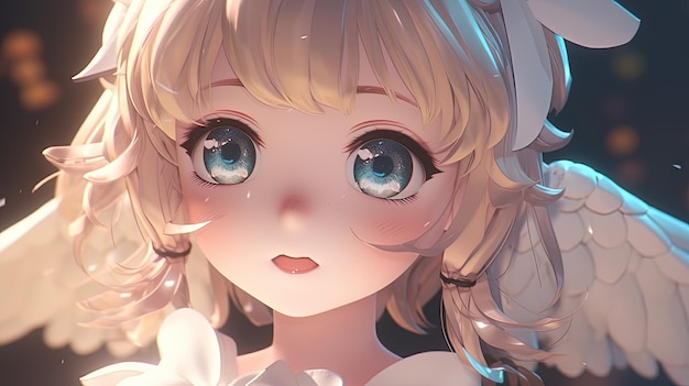 Cute adorable angel ilustracji sztuki cyfrowej Generative AI