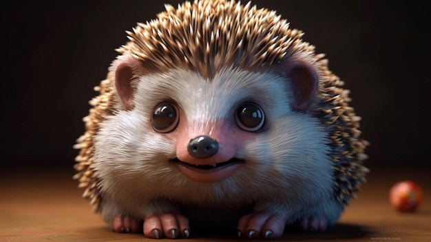 Cute baby hedgehog z dużymi oczami przeznaczone do walki radioelektronicznej Baby hedgehog gra AI Generative AI Generative