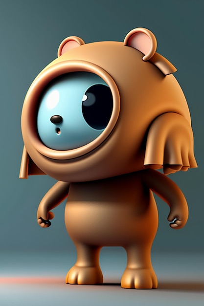 Cute Cartoon Baby Elephant Antropomorficzny rendering 3D Model postaci Ręka Rysunek Produkt Kawaii