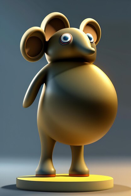 Cute Cartoon Baby Elephant Antropomorficzny rendering 3D Model postaci Ręka Rysunek Produkt Kawaii