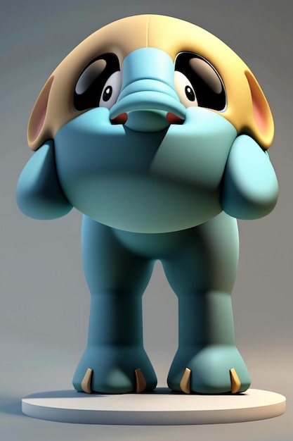 Cute Cartoon Baby Elephant Antropomorficzny rendering 3D Model postaci Ręka Rysunek Produkt Kawaii