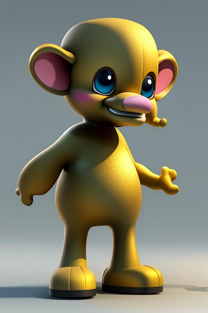 Cute Cartoon Baby Elephant Antropomorficzny rendering 3D Model postaci Ręka Rysunek Produkt Kawaii