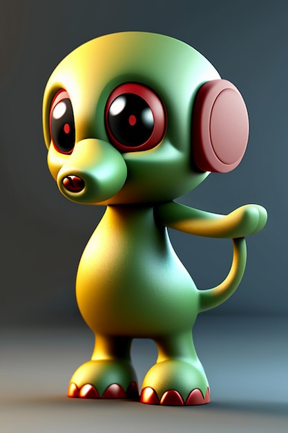 Cute Cartoon Baby Elephant Antropomorficzny rendering 3D Model postaci Ręka Rysunek Produkt Kawaii