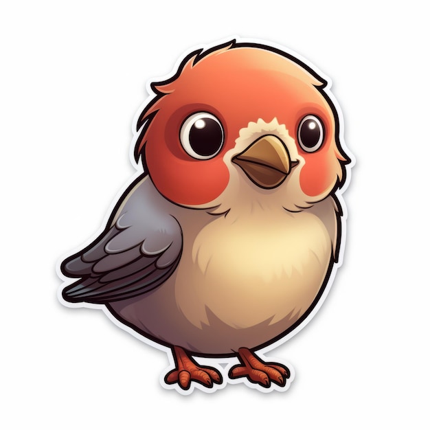 Cute Cartoon Finch Bird Sticker 2d Game Art Style (Style sztuki gry)