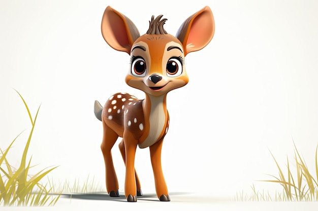 Cute Deers postać 3d ilustracja clipart odizolowany na białym tle