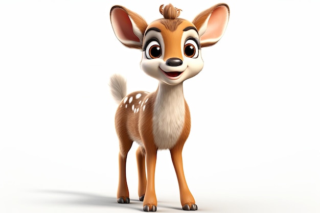 Cute Deers postać 3d ilustracja clipart odizolowany na białym tle