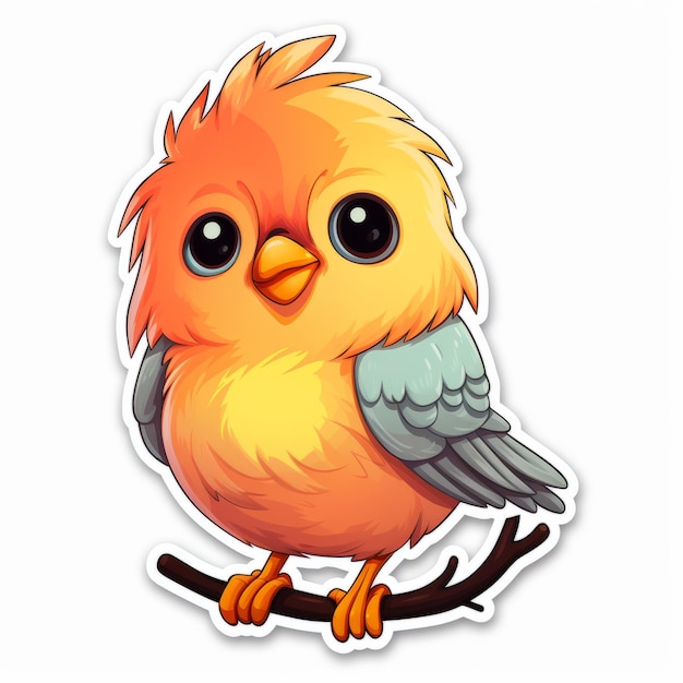 Cute Finch Bird Sticker 2d Game Art z szczegółowymi pędzlami